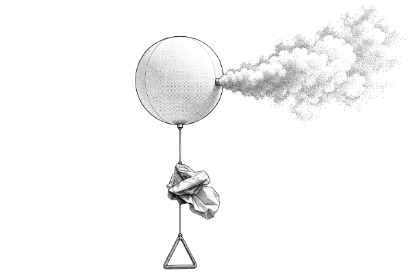 Balloon is aspired into the cloud & spray the agent